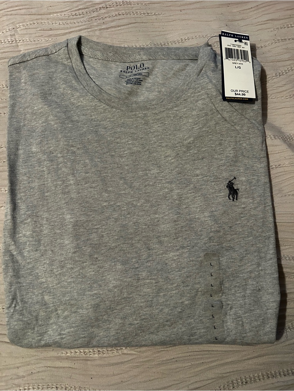 Polo by Ralph Lauren Light Heather Gray Crew Neck Tee